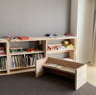 Shelving desk in cedar wood (CLT)