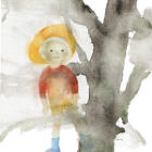 いわさきちひろ　太い木と麦わら帽子の少年　1971年