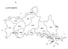 山口県の白地図 山口県の白地図