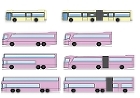 路線バスと観光バスのイラスト | CAD... 路線バスと観光バスのイラスト
