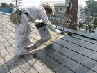 コロニアル屋根塗装など塗り替え施工例：N... コロニアル屋根塗装　下塗り