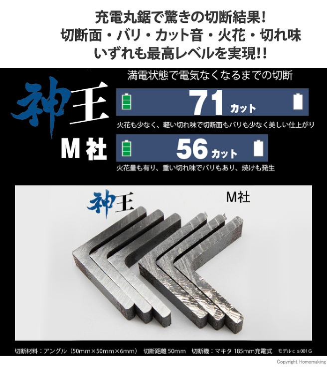 充電丸鋸で驚きの切断結果