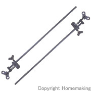 締ハタ金　メッキ(2本組)　サオ寸法7×7mm　有効寸法300mm