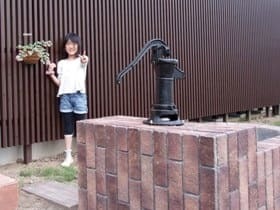 レトロな手押しポンプです。