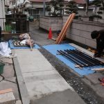 施工中（14）レッドシダー　スクリーンフェンス