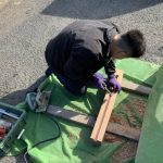 施工中（17）大谷石立水栓　下ごしらえ