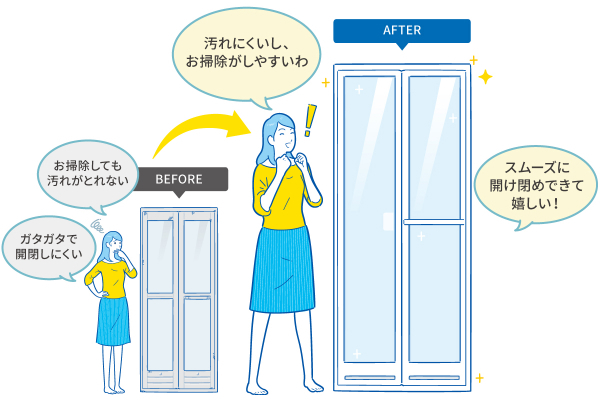 ユニットバスのドアの取り換えには「カバー工法」YKKapドアリモ