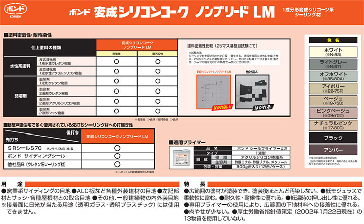 変成シリコンコーク ノンブリードLM