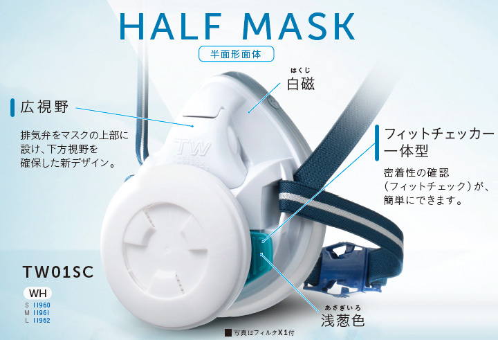 重松　防じん・防毒マスク TW01SC 