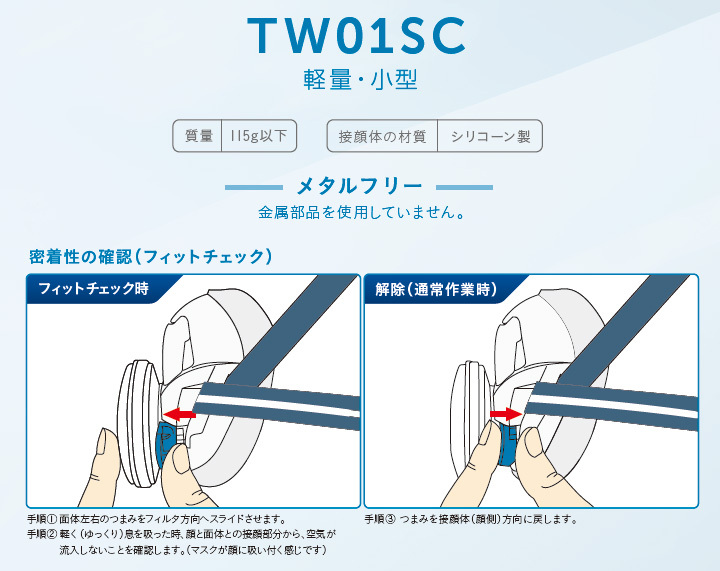 重松　防じん・防毒マスク TW01SC 