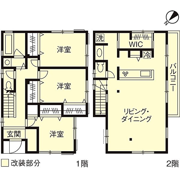 暮らしの中心は2階リビングで | リノベ...