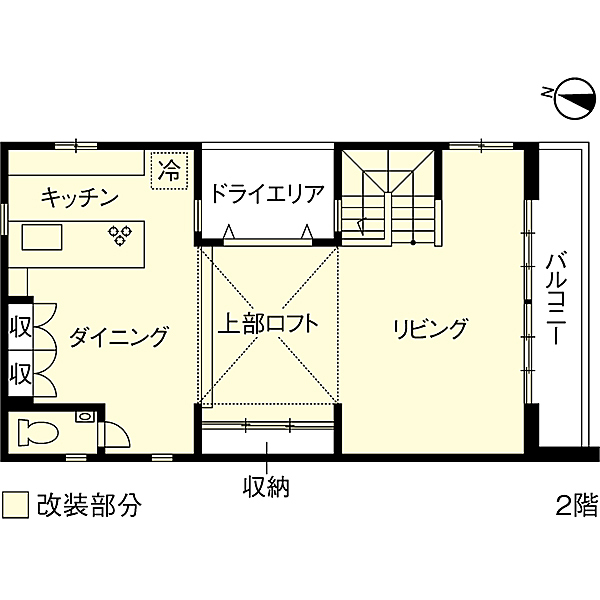 リノベーション施工事例　改修間取り図