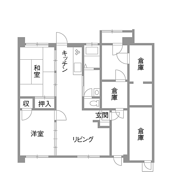 リノベーション施工事例　既存間取り図