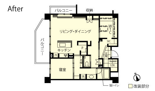 マンションリノベーション　改修後間取り図