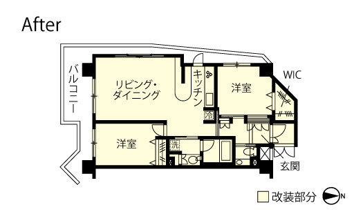戸建てリノベーション　改修後間取り図