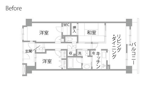 マンションリノベーション　既存間取り図