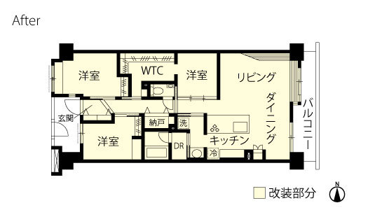 マンションリノベーション　改修後間取り図