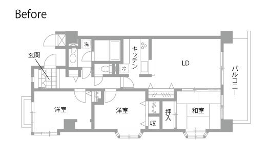 マンションリノベーション　既存間取り図