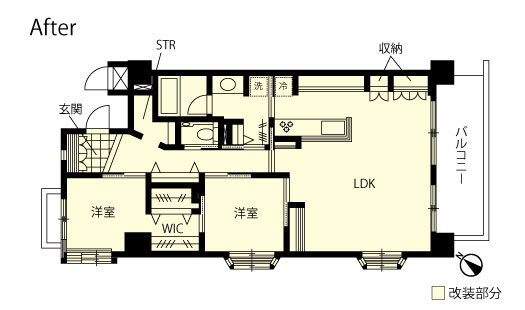 マンションリノベーション　改修後間取り図