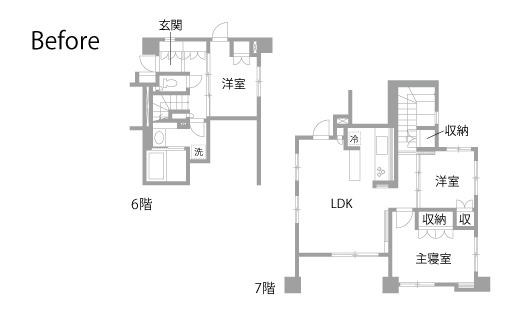 マンションリノベーション　既存間取り図