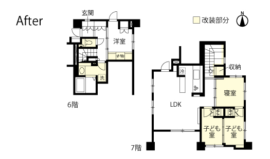 マンションリノベーション　改修後間取り図