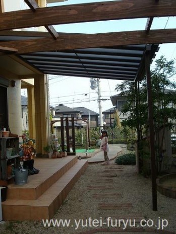 エクステリア工事　ナチュレテラスとパーゴ...