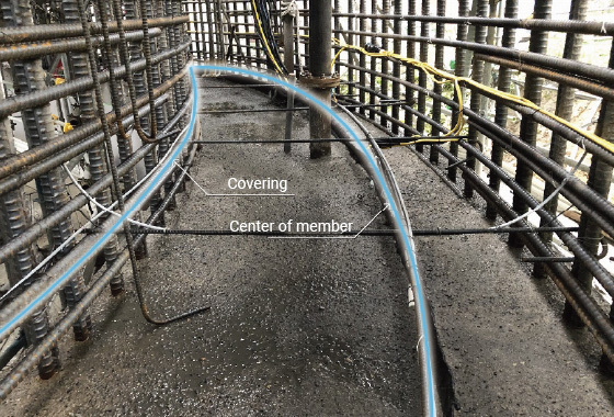 Installation status of optical-fiber sensor 