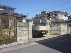 さいたま市　既存の石塀等の解体作業