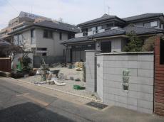 さいたま市　塀リフォーム工事　門柱下地ブロック積み