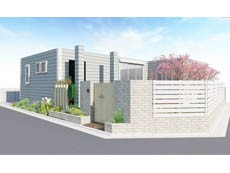 清瀬市　新築外構　完成予想パース図