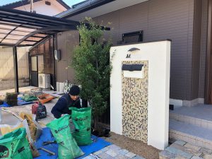 山口市M様邸 玄関周りがイメージ一新　ド...