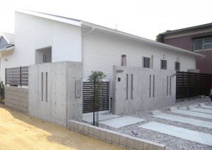 宇部市　モダンデザイン外構　打ち放しコンクリート　N邸