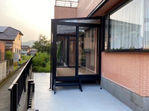 お庭をリフォーム　「晴れもよう」で快適に！　山口市O様邸