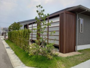宇部市ｋ様邸　デッキにおしゃれな水栓　完成です！
