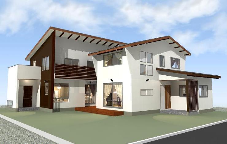 二世帯住宅３Ｄパース