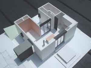 しっくいの白いキューブ−稲毛の家−青戸信...