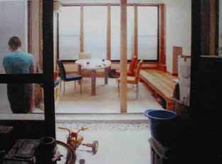 和モダンのカフェダイニング−天台の家−青...