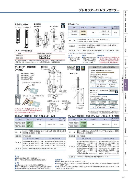 プレセッター柱脚金物（一体型） - ＢＸ...