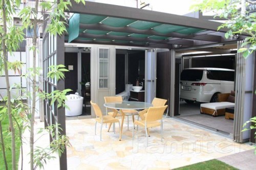 奈良　外構　乱形石　施工例 - ファミリ...