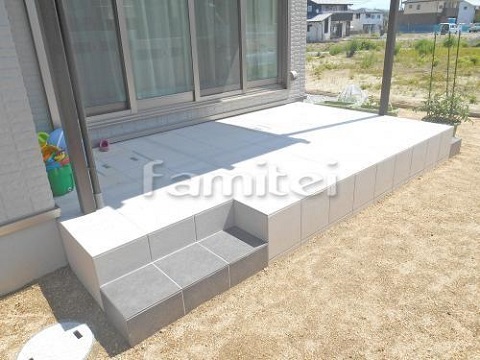 京都　木津　タイルデッキ施工例とベーグル...