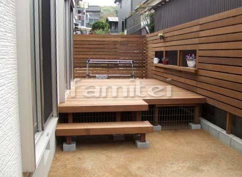 目隠し木製フェンス ウッドデッキ ウバ材...