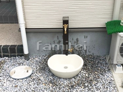 立水栓 受け皿取付の外構施工例（現場番号...