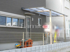 洗濯干し屋根 LIXILリクシル ネスカF カーポート1台用(単棟) F型フラット屋根 躯体隙間ふさぎ材 物干し 境界フェンス塀 ハイグリッドフェンスUF8型 コンクリートブロック