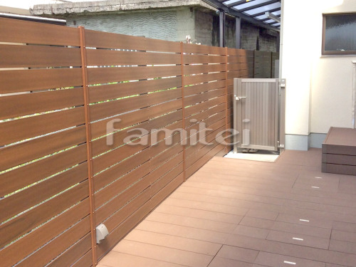 木製調目隠しフェンス塀 FFの外構施工例...