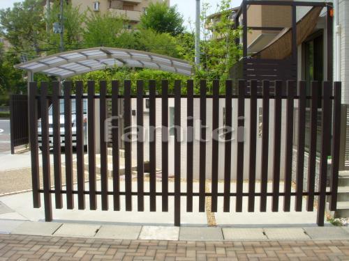 目隠し格子フェンス 木製調アルミ角材 プ...