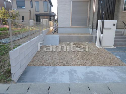 玄関 防犯錆砂利敷き 自転車置き場 土間...