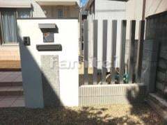 モザイクタイル門柱 スクエアストーンモザイク