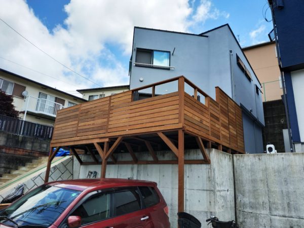 2階建てウッドデッキ