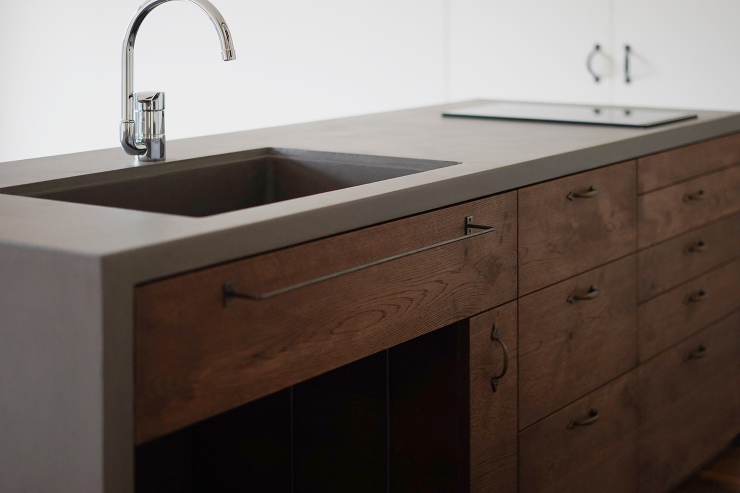 造作キッチン 木のキッチン 左官 モルタルキッチン 大人のキッチン オーダーキッチン