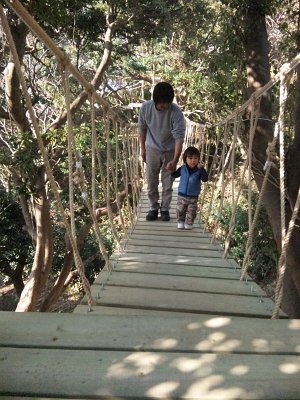 完成した吊橋